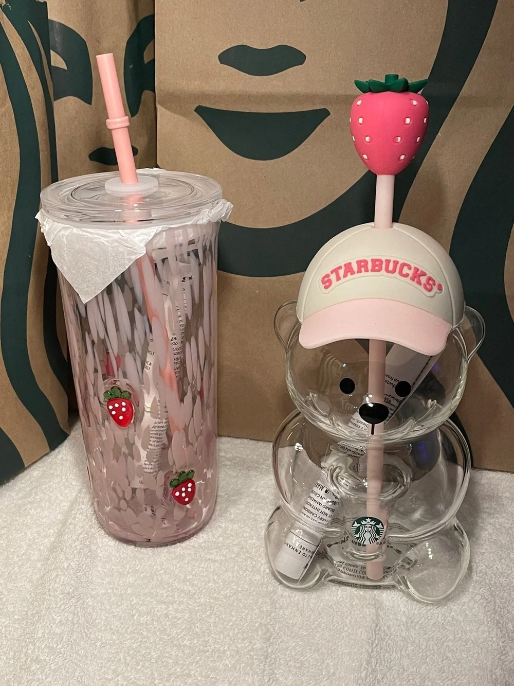 Lot of 2 Starbucks pink drink vibes collection